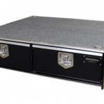 Custom HDP SUV Storage Drawer - Carpet Top, Combo Lock, Double Drawer - 45"W x 11.25"H x 40"D